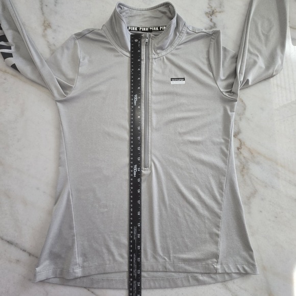 Victoria Secret PINK Ultimate Deep Zip Pullover Jacket Athleisure Luxe SM Gray - Picture 7 of 9
